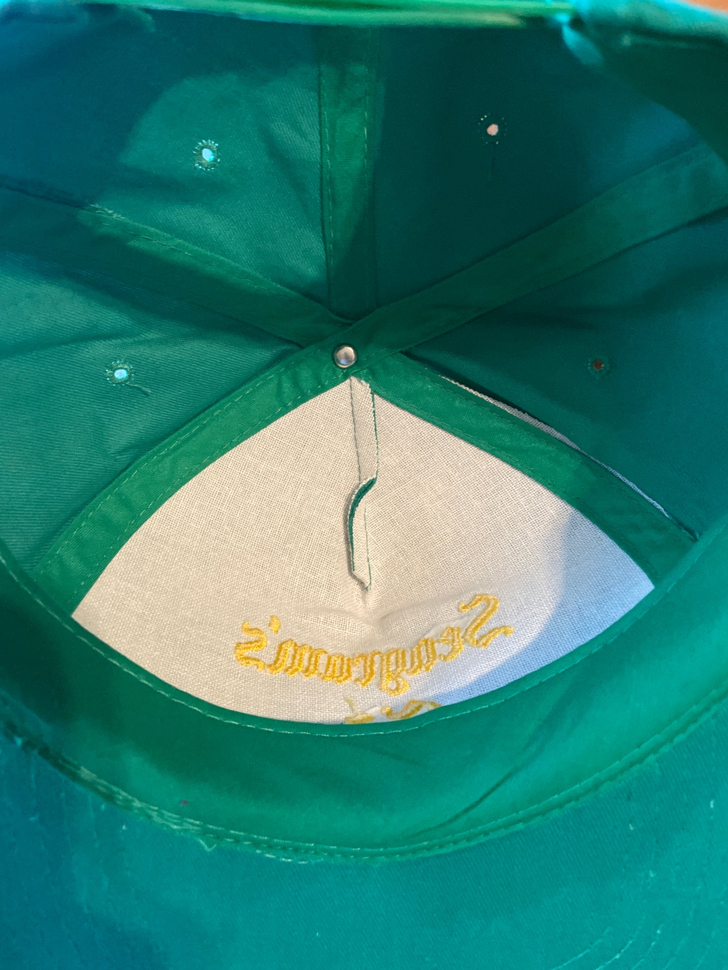 Vintage 90's Seagram's Gin Liquor Green Snapback Rope Hat
